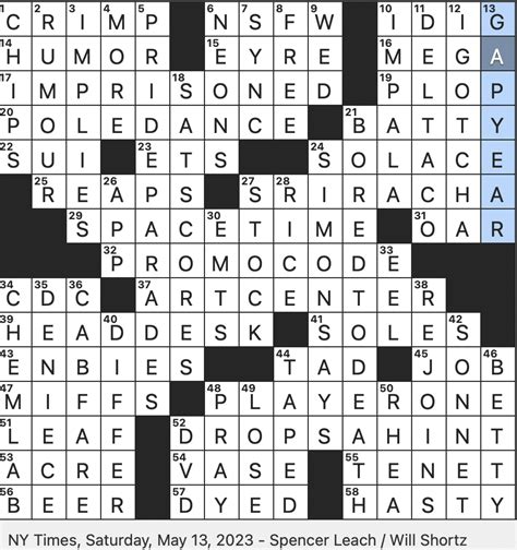This crossword clue might have a different answer every time it appears on a new New York Times Puzzle, please read all the answers until you find the one that solves your clue. Today's puzzle is listed on our homepage along with all the possible crossword clue solutions. The latest puzzle is: NYT 02/25/24. Search Clue: OTHER CLUES 25 …